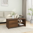 Tavolino Salotto Rovere Marrone 102x50x45 cm Legno Multistrato
