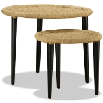 Set Tavolini da Salotto 2 pz in Iuta Naturale
