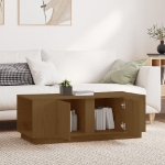 Tavolino da Salotto ambra 110x50x40 cm Legno Massello di Pino