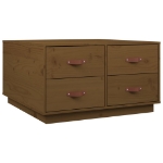 Tavolino da Salotto ambra 80x80x45 cm Legno Massello di Pino