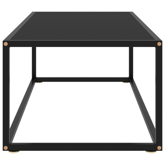 Tavolino da Salotto Nero con Vetro Nero 100x50x35 cm