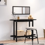 Tavolo Consolle Nero 110x40x80 cm in Legno Massello di Pino
