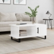 Tavolino da Salotto Bianco Lucido 90x50x40 cm Legno Multistrato