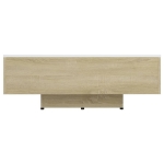 Tavolino Bianco e Rovere Sonoma 85x55x31 cm Legno Multistrato