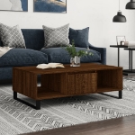 Tavolino Salotto Rovere Marrone 104x60x35 cm Legno Multistrato