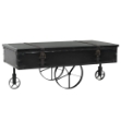Tavolino Salotto con Ruote Nero 110x52x43 cm Legno Multistrato
