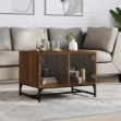 Tavolino Salotto con Ante in Vetro Rovere Marrone 68,5x50x50cm