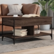 Tavolino Salotto Rovere Marrone 100x50x50cm Multistrato Metallo