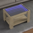 Tavolino Salotto con LED Rovere Sonoma 73x53x45 cm Multistrato