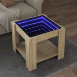Tavolino Salotto con LED Rovere Sonoma 53x53x45 cm Multistrato