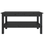 Tavolino da Salotto Nero 80x50x40 cm in Legno Massello di Pino