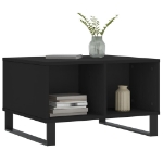 Tavolino da Salotto Nero 60x50x36,5 cm in Legno Multistrato