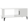 Tavolino da Salotto Bianco Lucido 90x50x40 cm Legno Multistrato