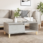 Tavolino Salotto Grigio Cemento 90x50x36,5 cm Legno Multistrato