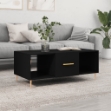 Tavolino da Salotto Nero 102x50x40 cm in Legno Multistrato