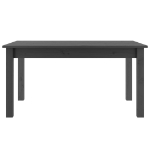 Tavolino da Salotto Grigio 80x50x40 cm Legno Massello di Pino