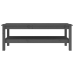 Tavolino da Salotto Grigio 110x50x40 cm Legno Massello di Pino