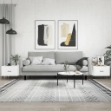 Tavolini Salotto 2pz Bianco Lucido 50x50x40cm Legno Multistrato
