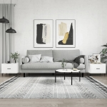 Tavolini Salotto 2pz Bianco Lucido 50x50x40cm Legno Multistrato