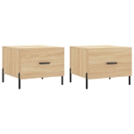 Tavolini Salotto 2pz Rovere Sonoma 50x50x40cm Legno Multistrato