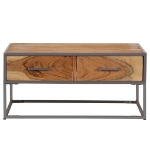 Tavolino da Salotto 75x75x35 cm in Legno Massello di Acacia