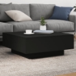 Tavolino da Salotto Nero 80x80x31 cm in Legno Multistrato