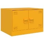 Tavolino da Salotto Giallo Senape 67x50x44 cm in Acciaio