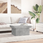 Tavolino Salotto Grigio Cemento 80x55x40 cm Legno Multistrato