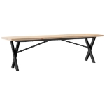Tavolino Salotto Telaio a X 160x40x45,5cm Massello Pino e Ghisa
