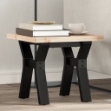 Tavolino Salotto Telaio a Y 40x40x35,5cm Massello Pino e Ghisa