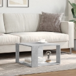 Tavolino Salotto Grigio Cemento 51,5x51,5x30 Legno Multistrato