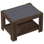 Tavolino Salotto con LED Rovere Marrone 73x53x45 cm Multistrato