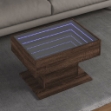 Tavolino Salotto con LED Rovere Marrone 70x50x45 cm Multistrato