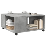 Tavolino da Salotto Grigio Cemento 80x80x40 cm in Truciolato