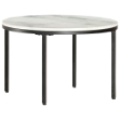 Tavolino da Salotto Bianco e Nero Ø65 cm in Vero Marmo Solido