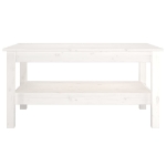 Tavolino da Salotto Bianco 80x50x40 cm Legno Massello di Pino