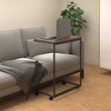 Tavolino con Ruote Nero 55x35x70 cm in Legno Multistrato