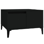 Tavolino da Salotto Nero 55x55x36,5 cm in Legno Multistrato