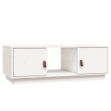 Tavolino da Salotto Bianco 100x50x35 cm Legno Massello di Pino
