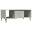 Tavolino Salotto Grigio Cemento 90x50x36,5 cm Legno Multistrato
