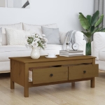 Tavolino da Salotto ambra 100x50x40 cm Legno Massello di Pino