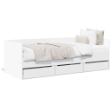Divano Letto con Cassetti senza Materasso Bianco 100x200 cm
