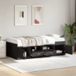 Divano Letto con Cassetti senza Materasso Nero 75x190 cm