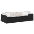 Divano Letto con Cassetti senza Materasso Nero 90x200 cm