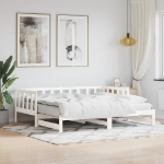 Divano Letto con Letto Estraibile Bianco 80x200cm Massello Pino