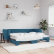 Divano Letto con Letto Estraibile Blu 80x200 cm in Velluto