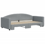 Divano Letto con Letto Estraibile Grigio Chiaro 90x200 Tessuto