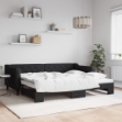Divano Letto con Letto Estraibile Nero 90x200 cm in Tessuto