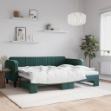Divano Letto con Letto Estraibile Verde Scuro 90x200cm Velluto