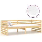 Divano Letto con Materasso 90x200 cm Legno Massello di Pino